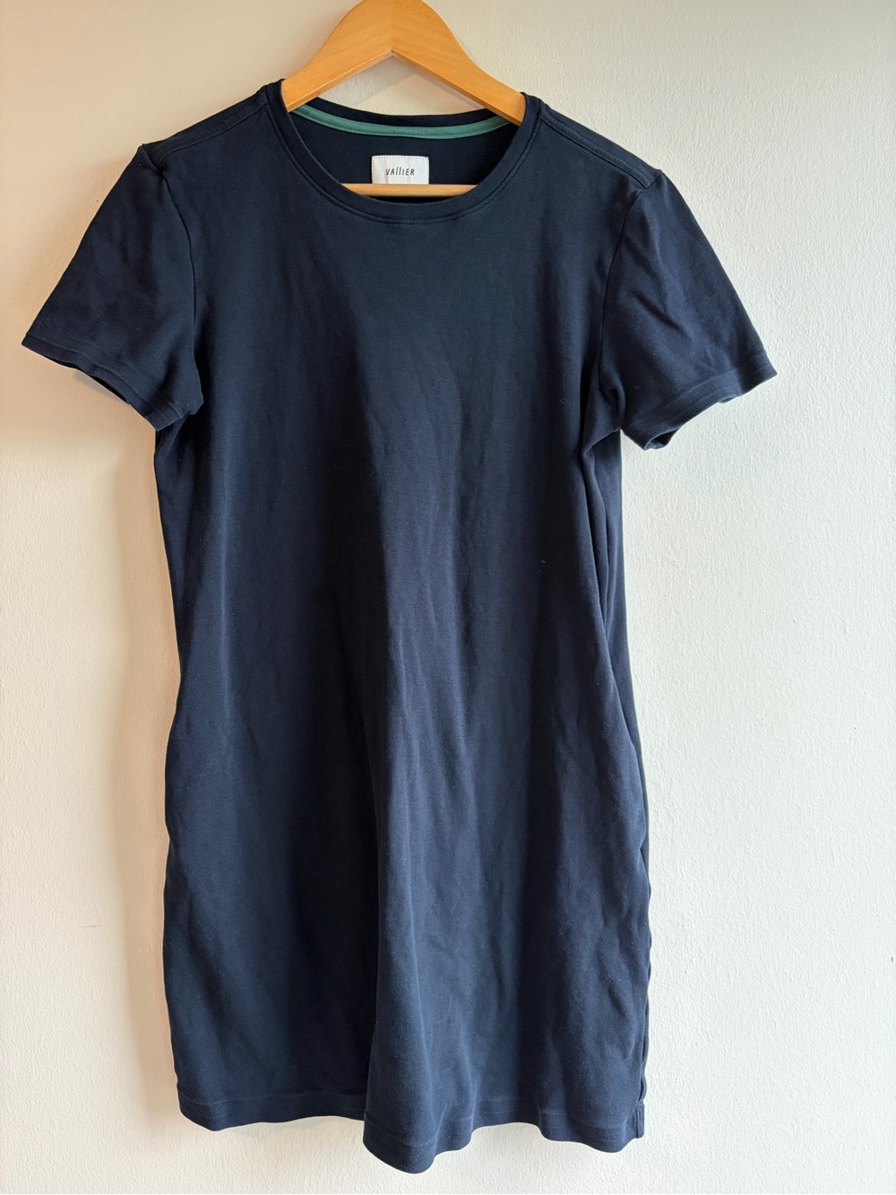 Vallier Navy Short-Sleeve Midi Dress